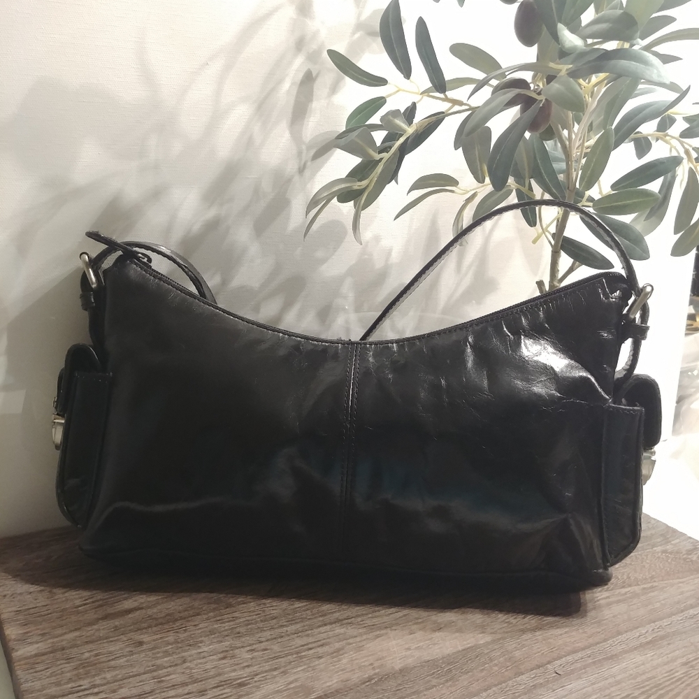 Preston & York Blk Raw Cowhide Leather  Bag